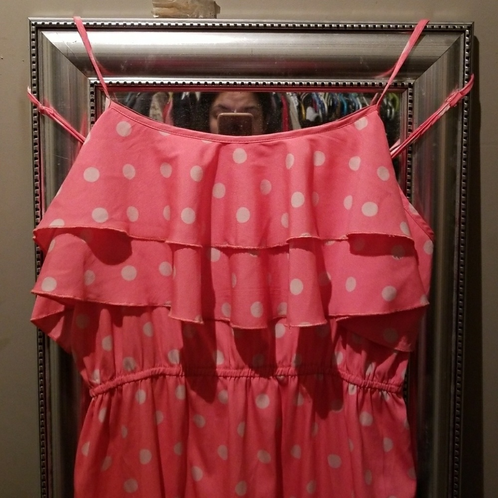 spaghetti strap light pink/coral dress